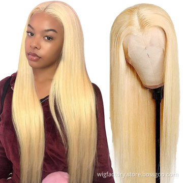 drop shipping blonde human hair lace front wig, ombre colored human hair wigs, straight blonde brazilian human hair